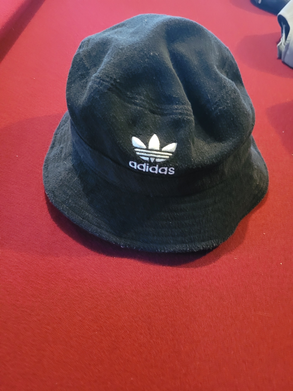 adidas Black Bucket Hat with White Trefoil Logo